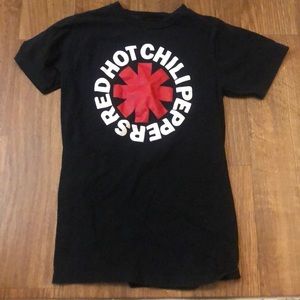 Red Hot Chili Peppers tee shirt.